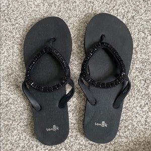 Sanuk jeweled flip flops